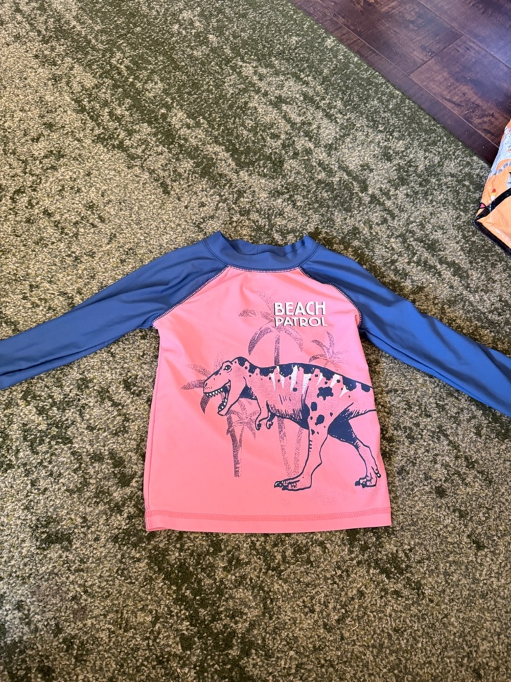 OshKosh Kids Beach Patrol Long-Sleeve Rash Guard - neon orange & Blue